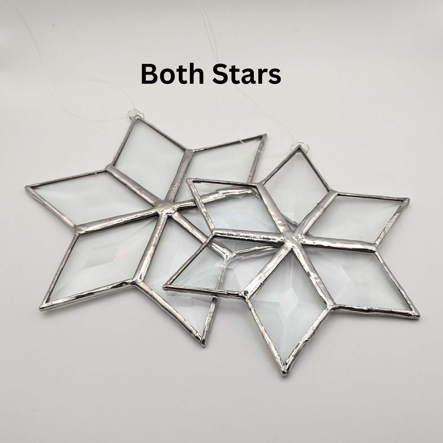 Stained Glass Star, 6 pointed bevel snowflake