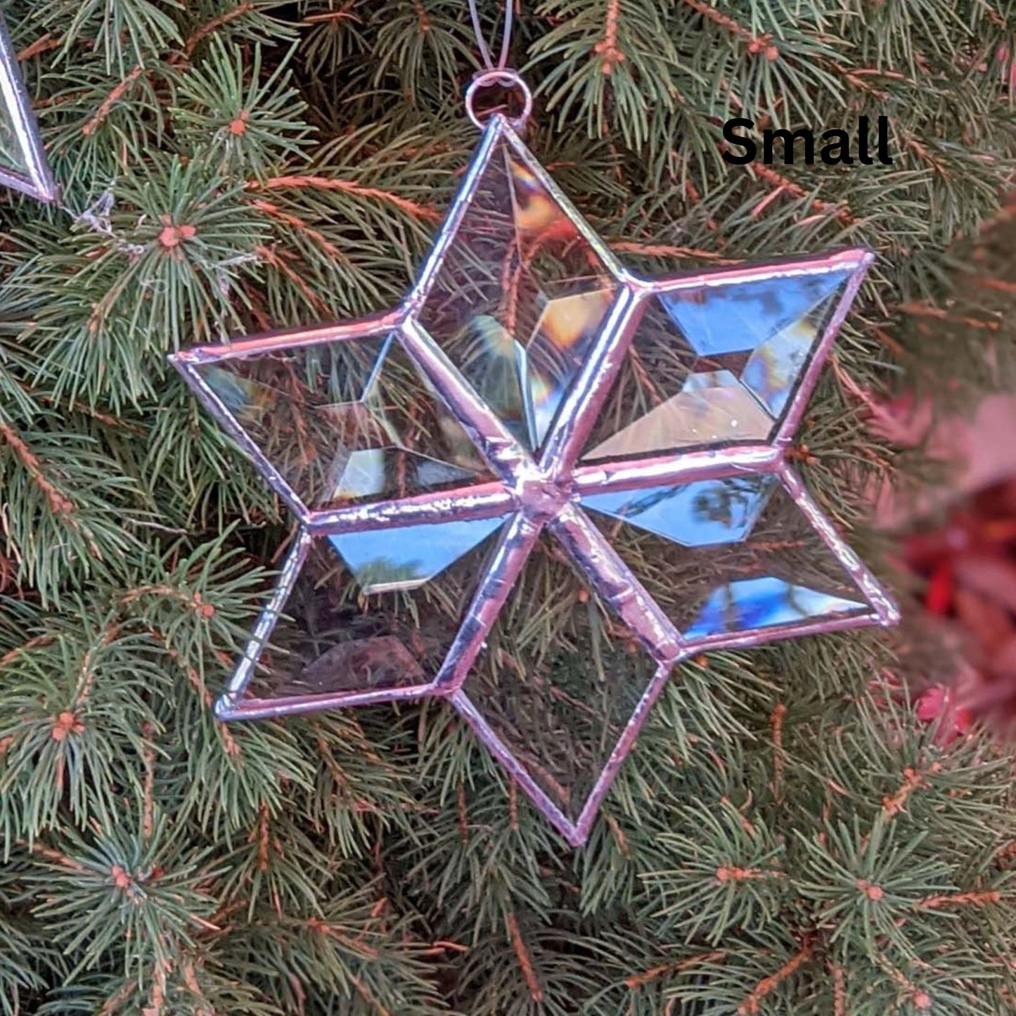 Stained Glass Star, 6 pointed bevel snowflake