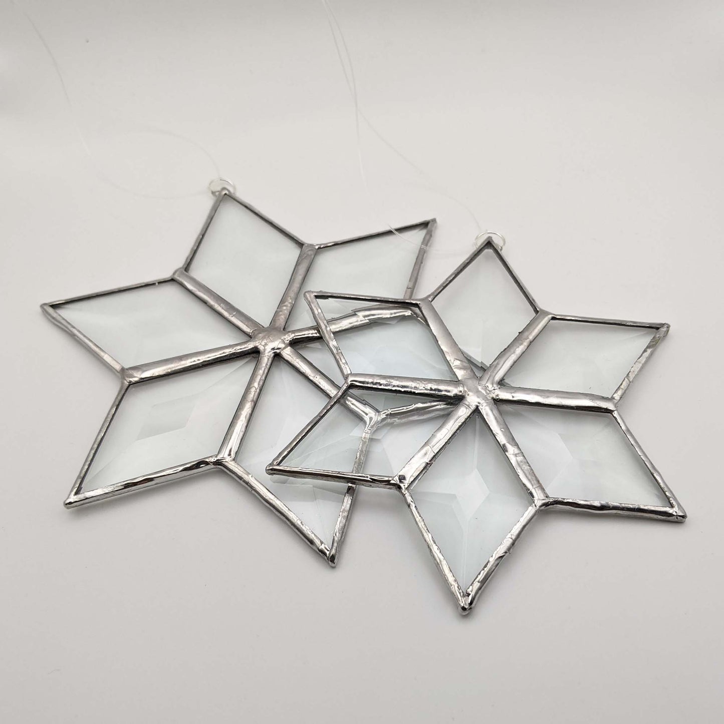 Stained Glass Star, 6 pointed bevel snowflake
