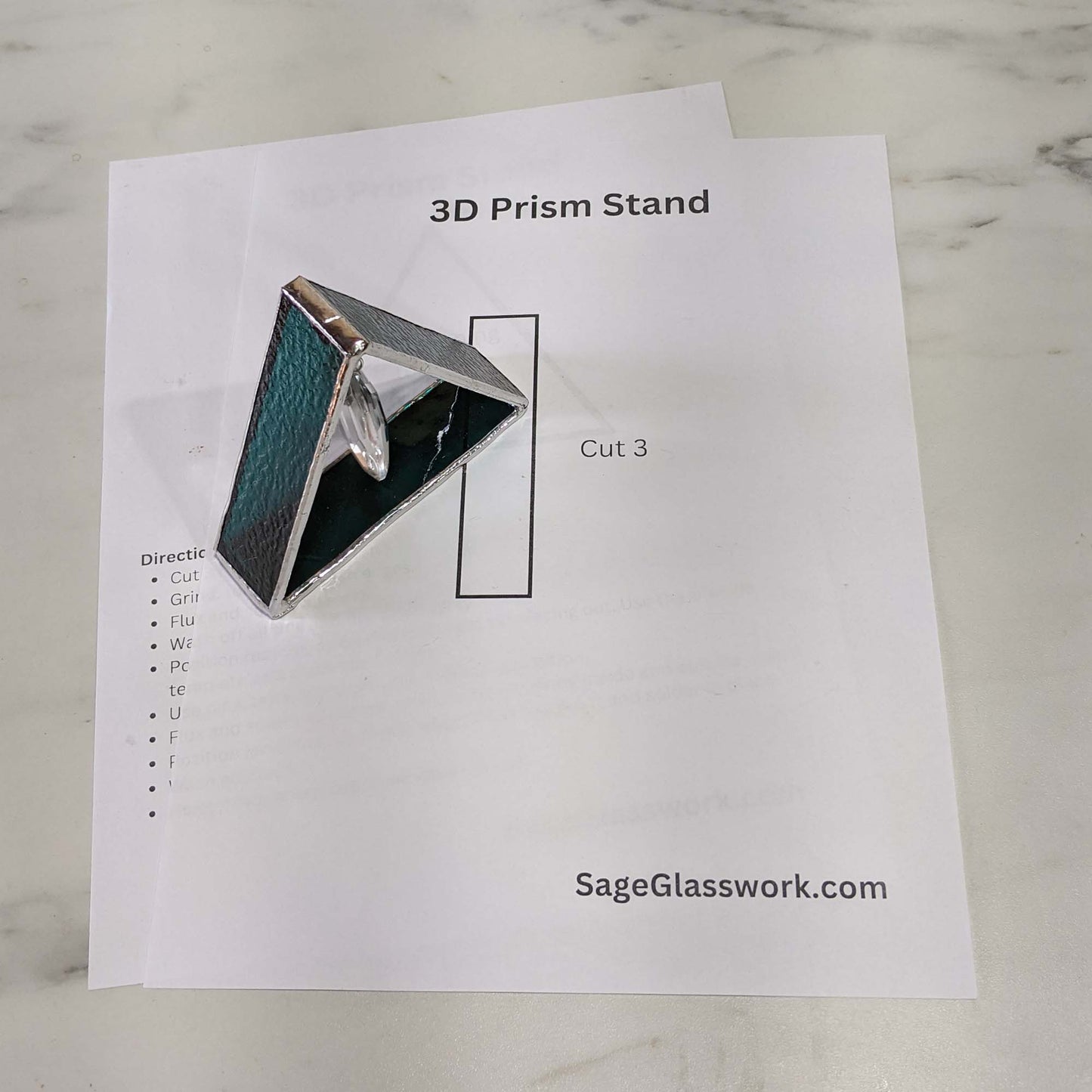 3D Prism Triangle Stand Stained Glass PATTERN
