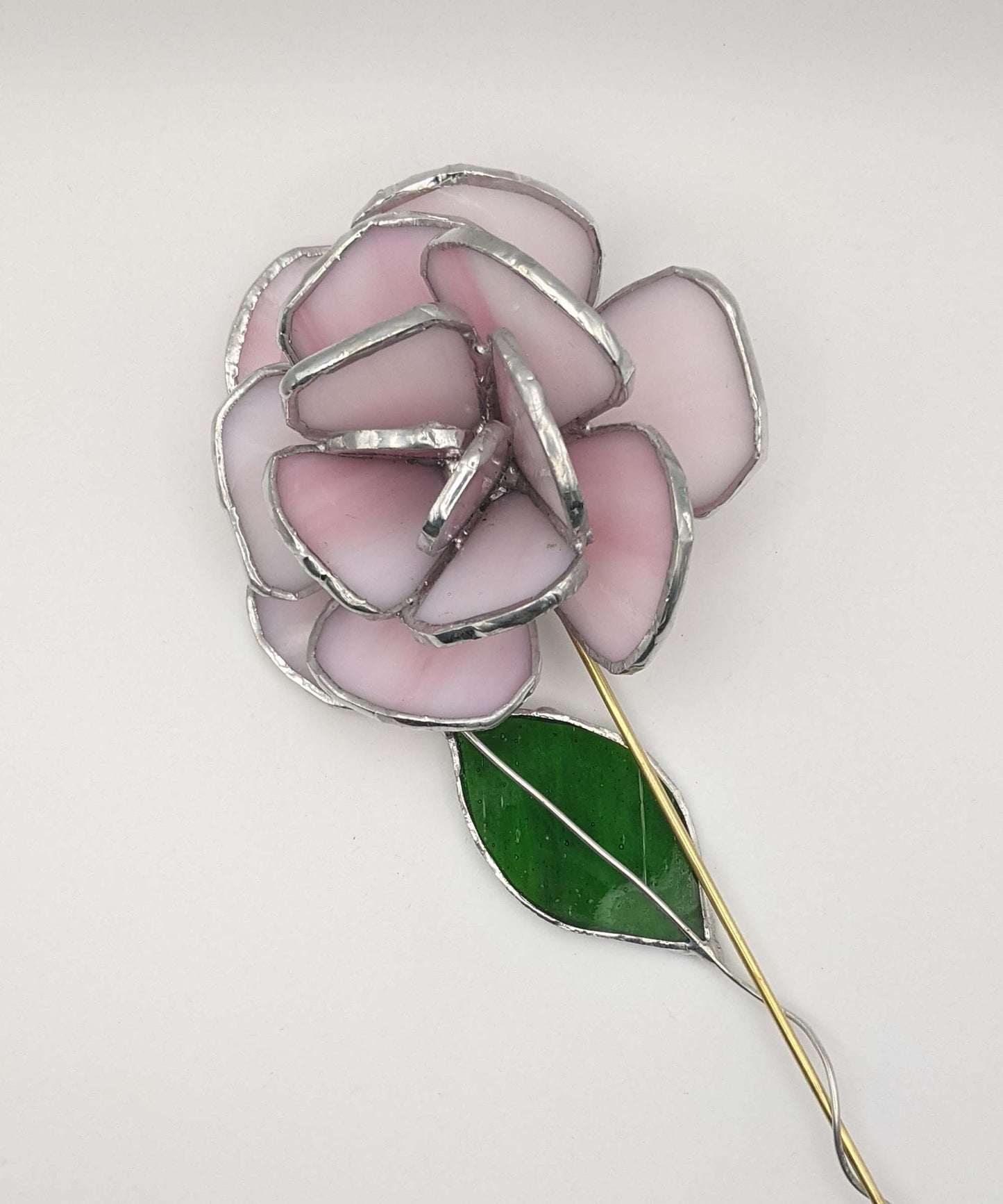 3D Rose Flower Stem TUTORIAL stained glass pattern