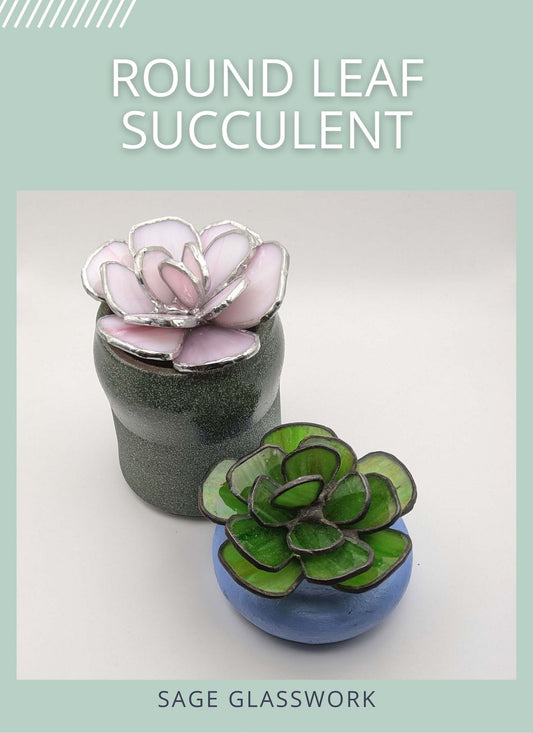3D Round Leaf Succulent TUTORIAL, stained glass pattern