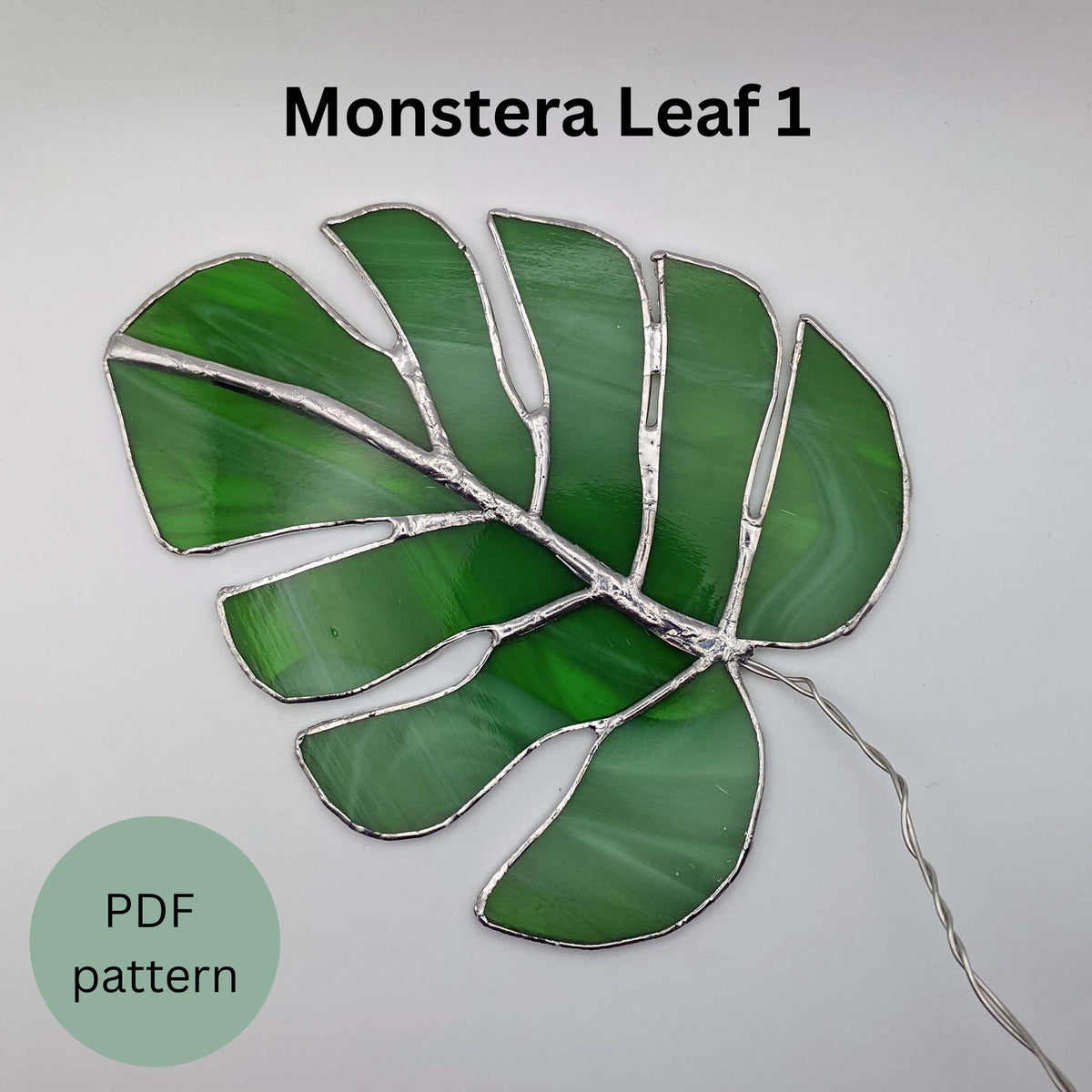 Copy Monster Pattern Glass Monstera Leaf set of 3 stained glass PATTERN – Sage Glasswork