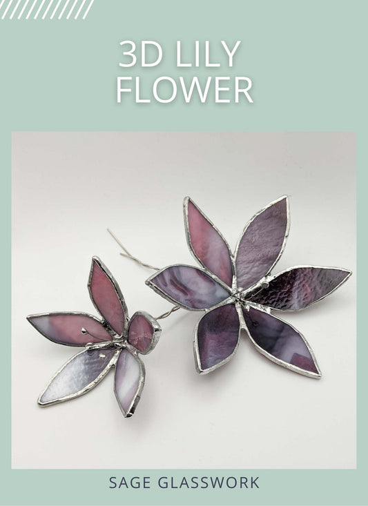 3D Lily Flower Stem TUTORIAL stained glass pattern
