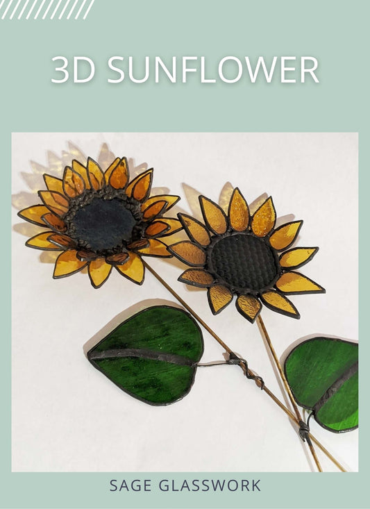 3D Sunflower TUTORIAL stained glass pattern
