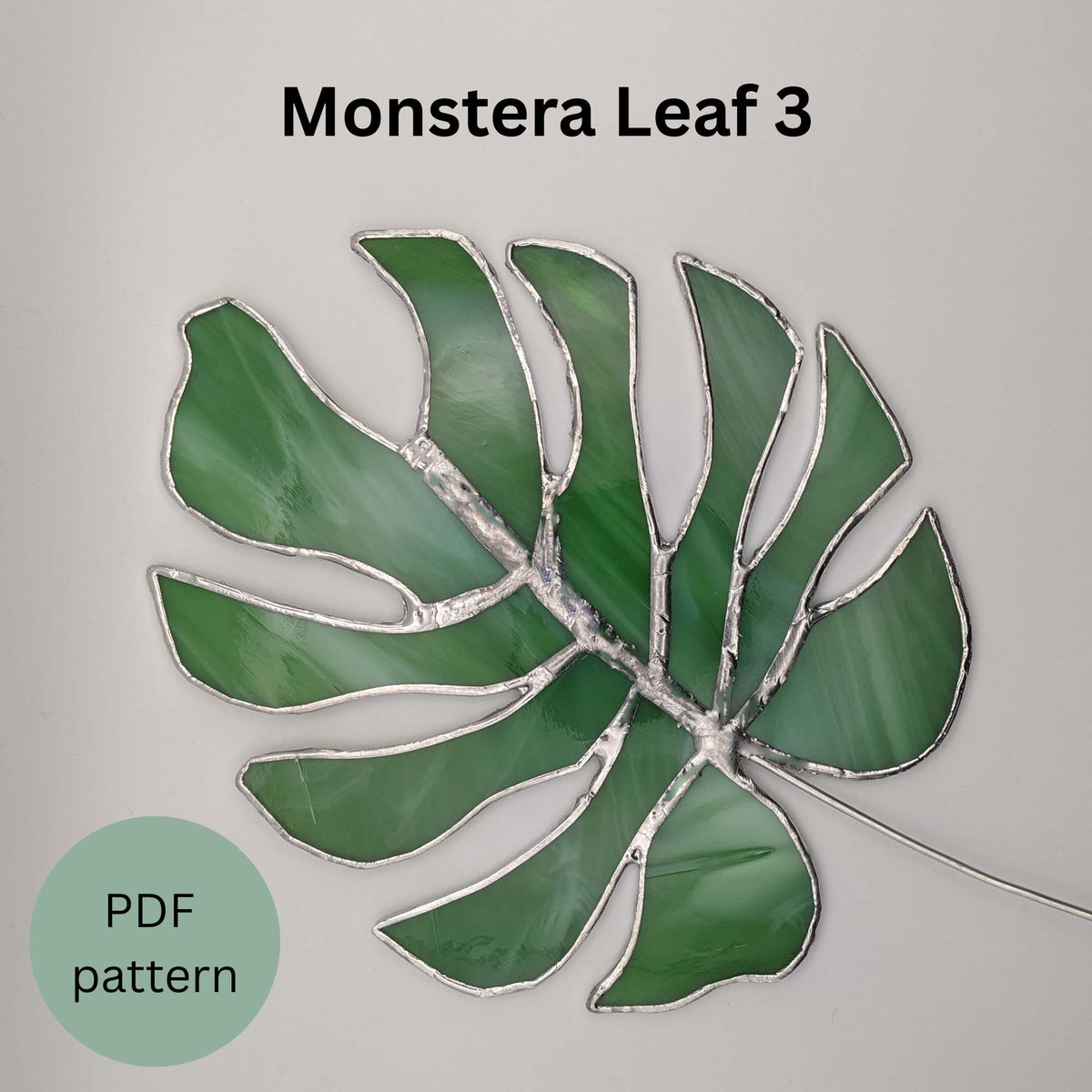 Copy Monster Pattern Glass Monstera Leaf set of 3 stained glass PATTERN – Sage Glasswork
