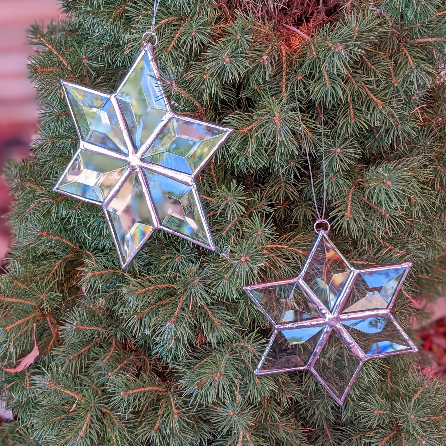 Stained Glass Star, 6 pointed bevel snowflake