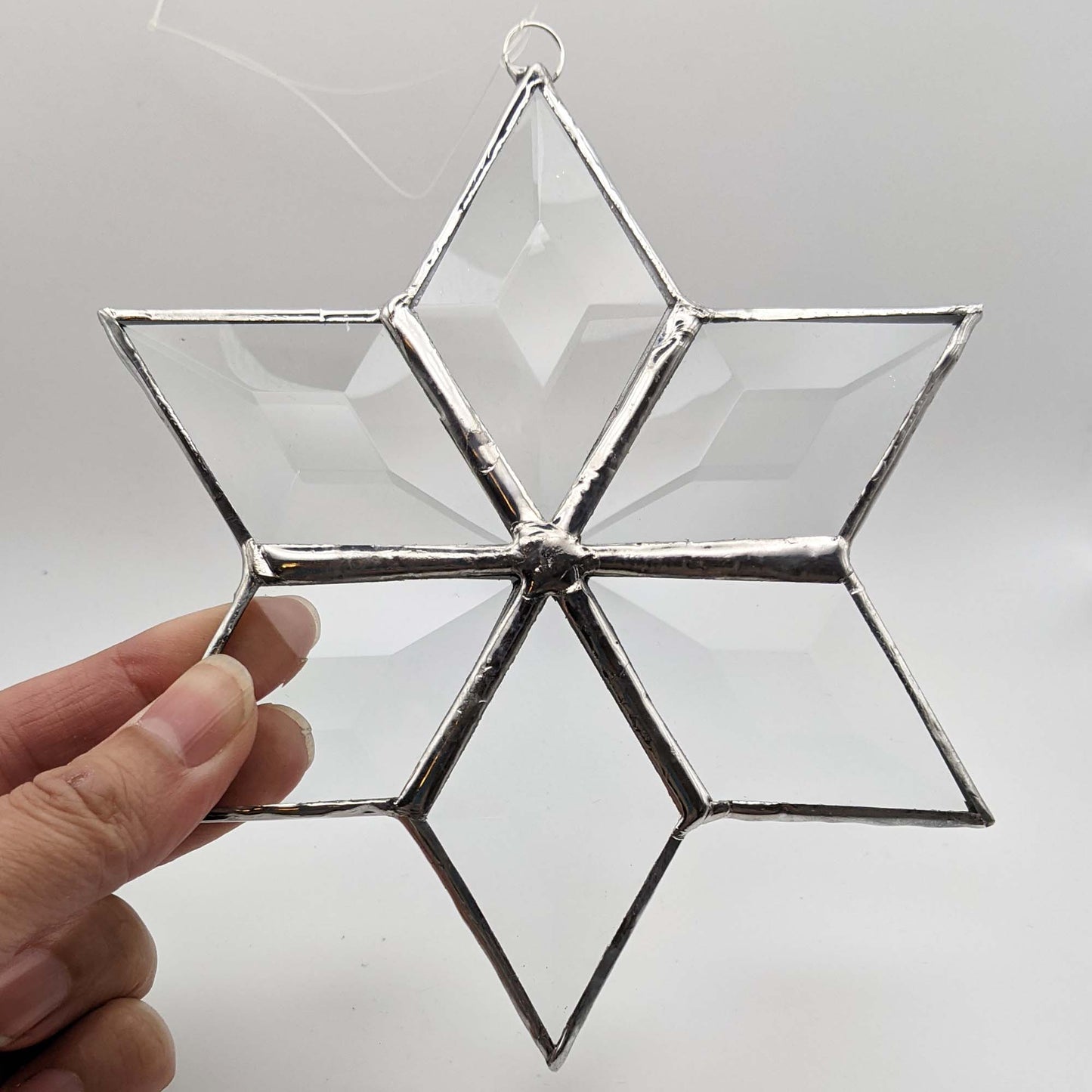 Stained Glass Star, 6 pointed bevel snowflake