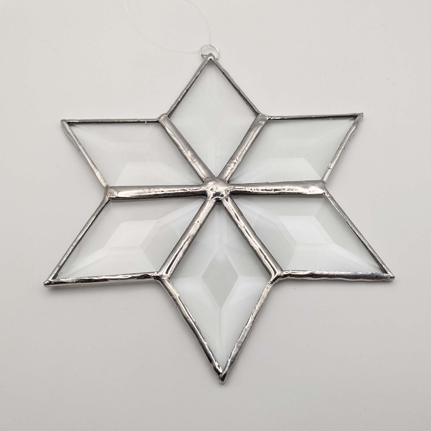 Stained Glass Star, 6 pointed bevel snowflake