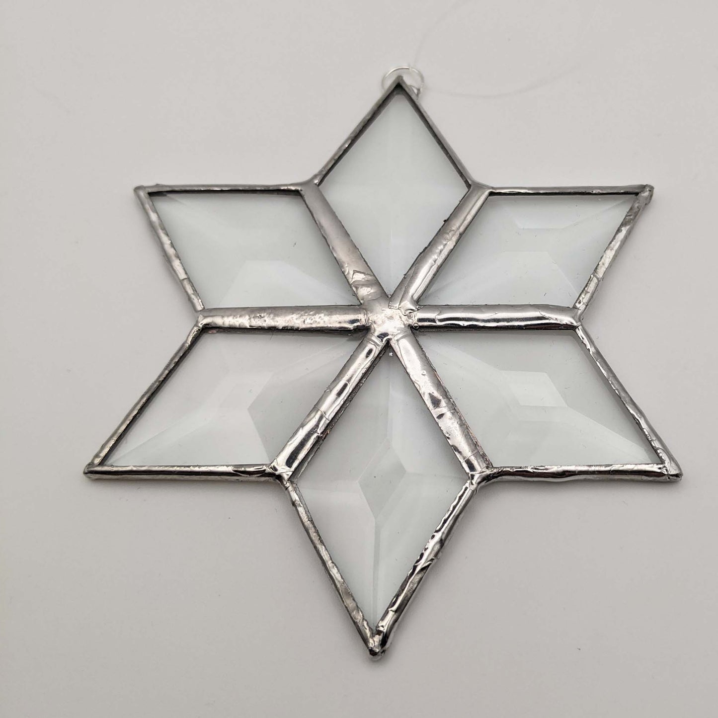 Stained Glass Star, 6 pointed bevel snowflake