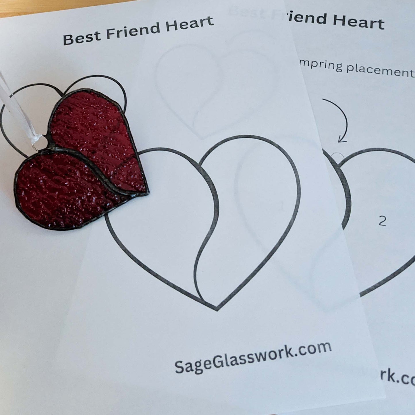 Best Friend Heart Stained Glass PATTERN