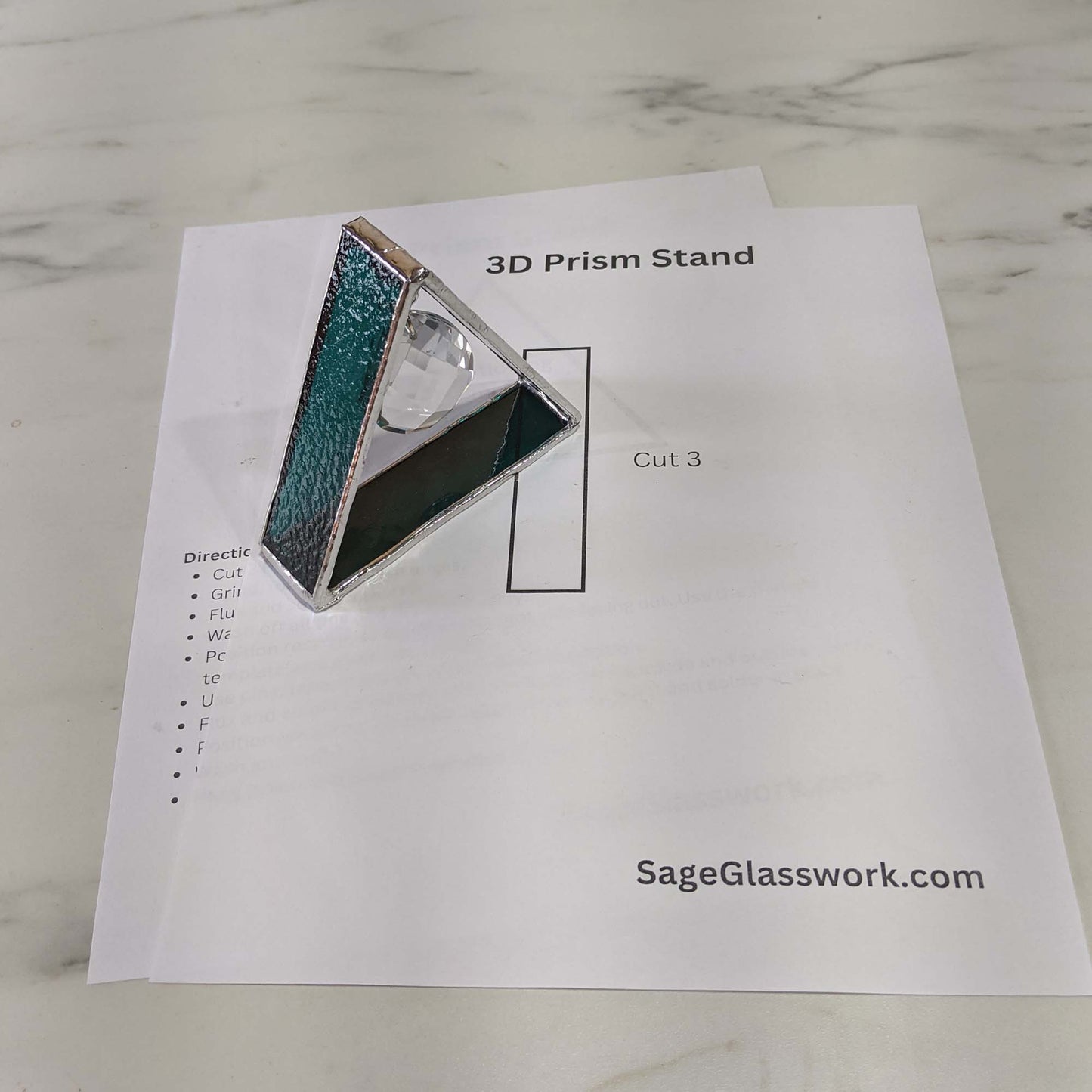 3D Prism Triangle Stand Stained Glass PATTERN