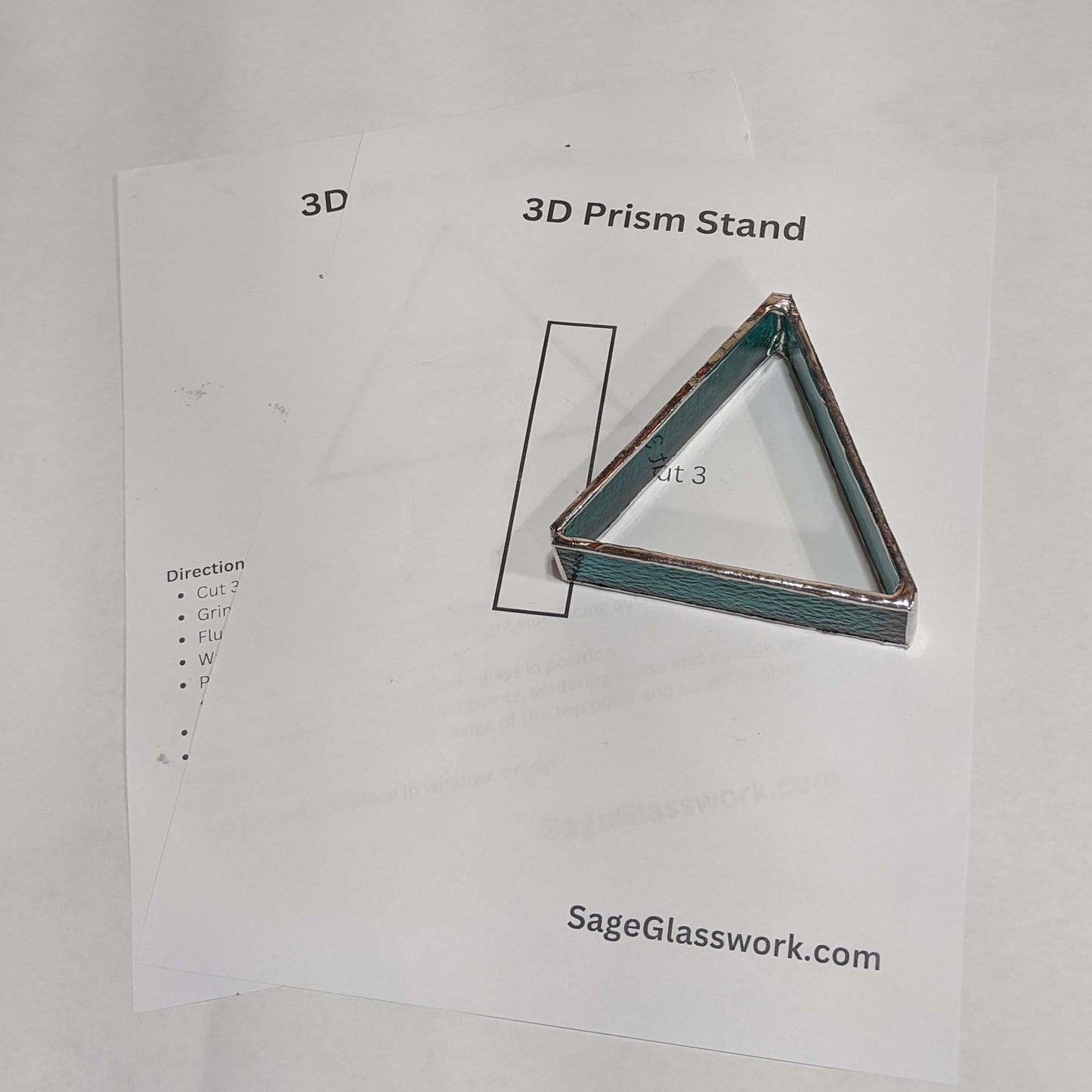 3D Prism Triangle Stand Stained Glass PATTERN